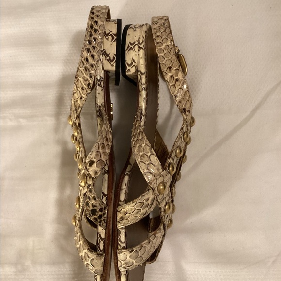 Prada Studded Snakeskin Sandals - Picture 9 of 11